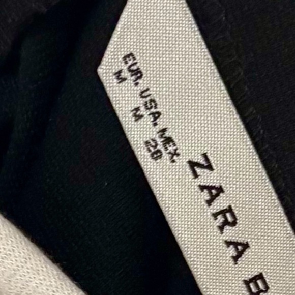 Zara| Black & White Cocktail Party Strapless Tube Top Side Zip Blouse Sz M - Picture 3 of 5